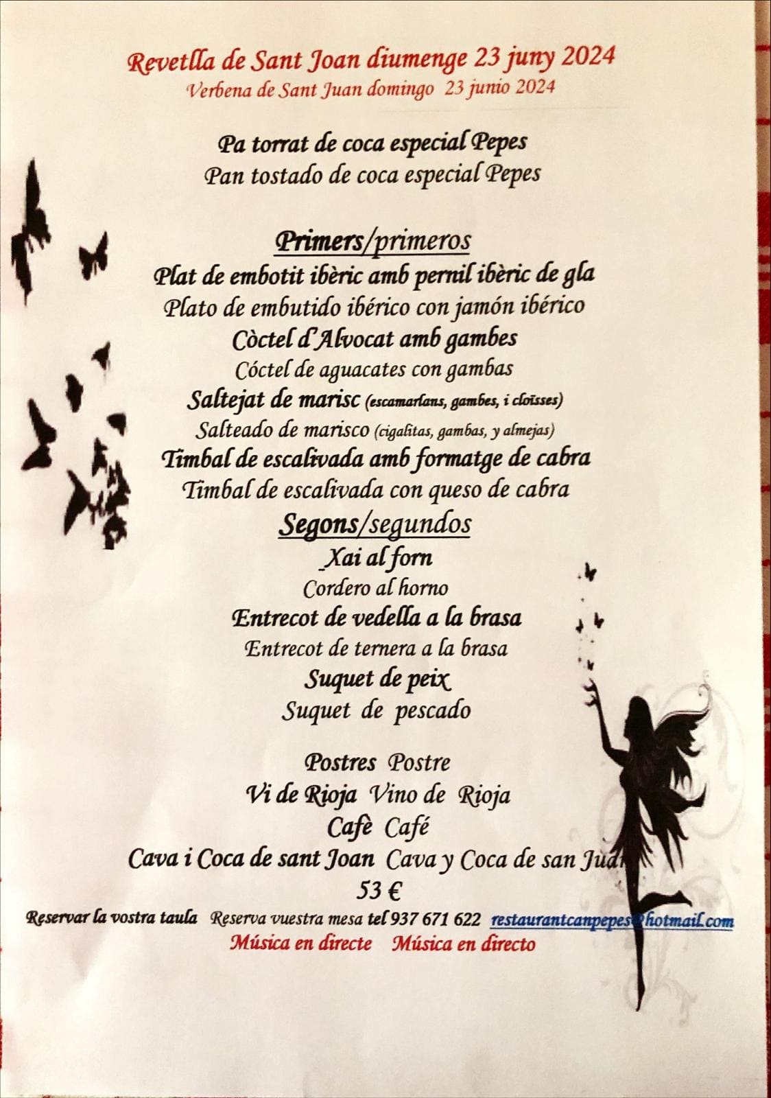 Menu Sant Joan