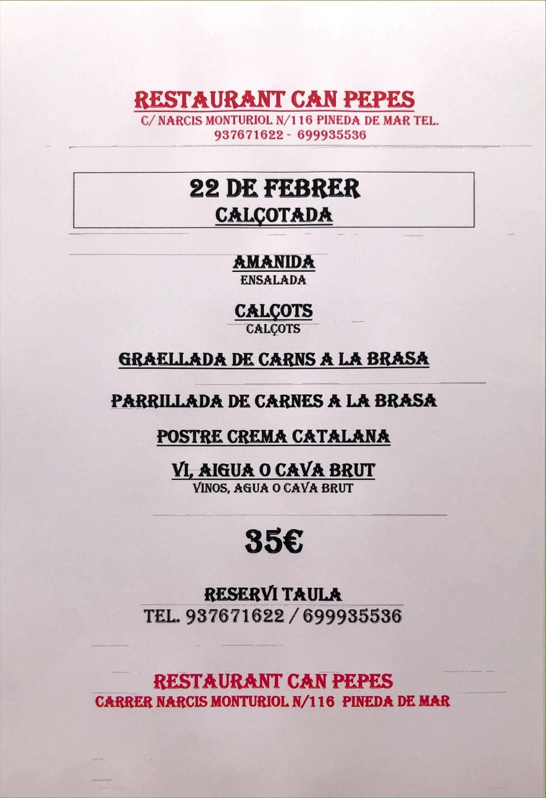 Menú Calsotades