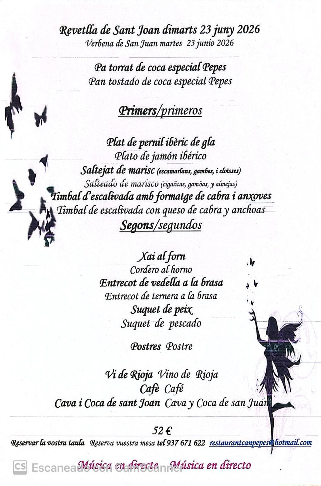 Menú Sant Joan
